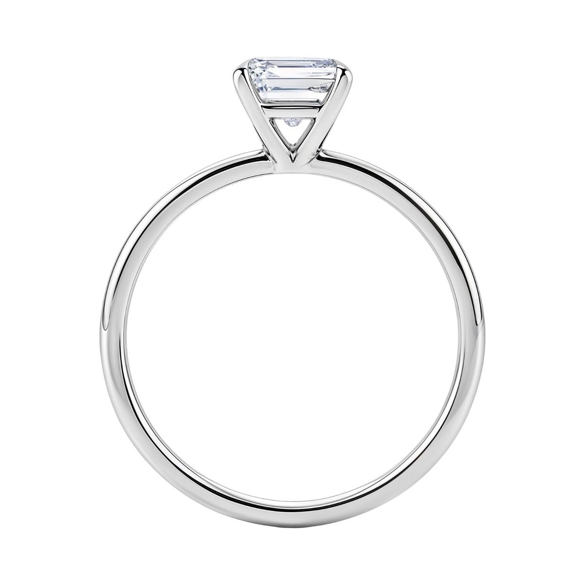 1 1/2 Carat Emerald Lab Grown IGI G/VS1 Diamond Solitaire Ring in 10K White Gold thumbnail 5
