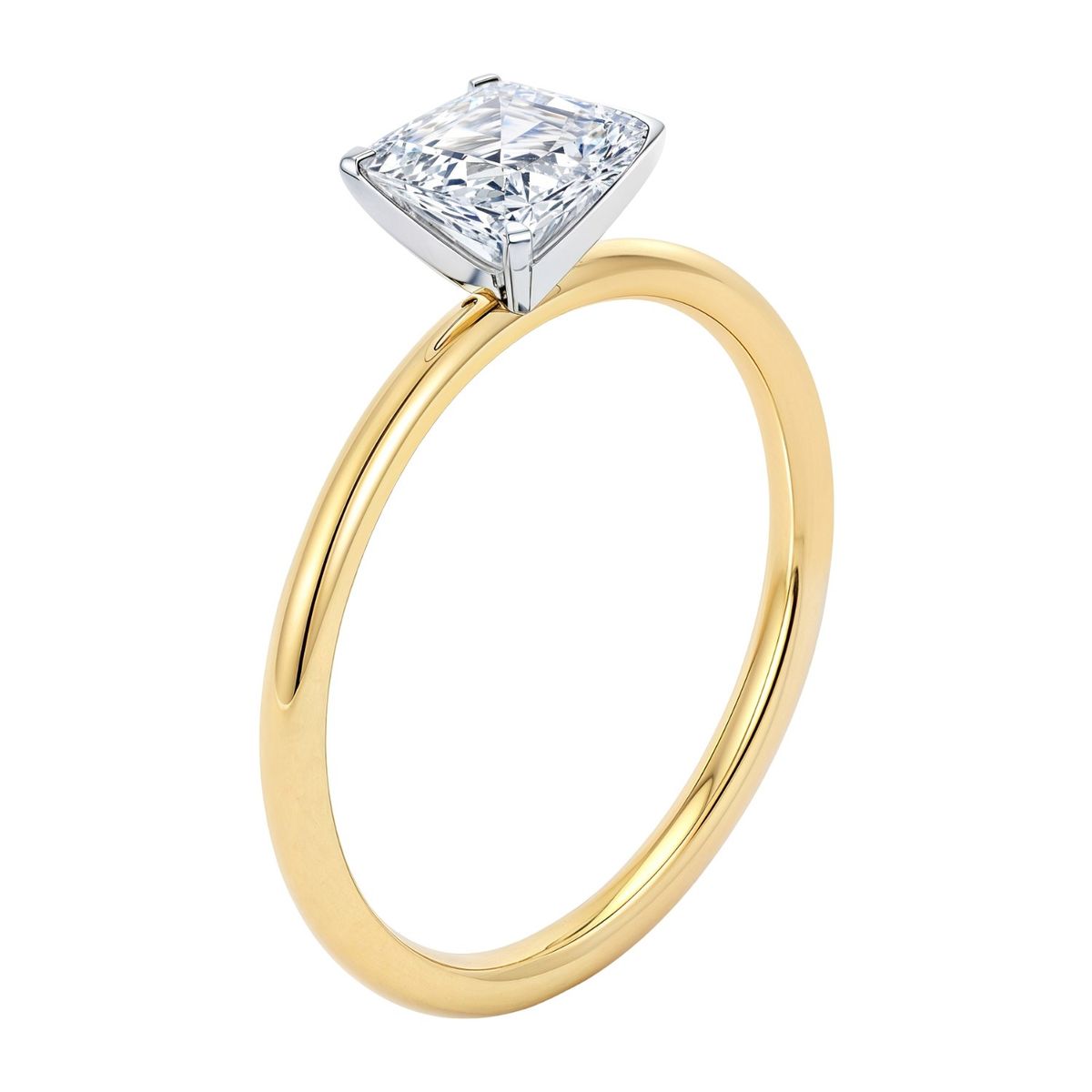 1.50Ct Emerald Lab Grown IGI G/VS1 Diamond Ring in 14K Yellow Gold thumbnail 3