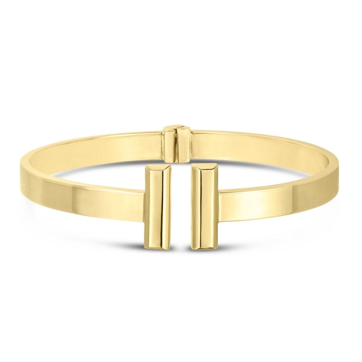 14k Yellow Gold High Polish Bar Cuff Bangle (6.00 mm) thumbnail 2
