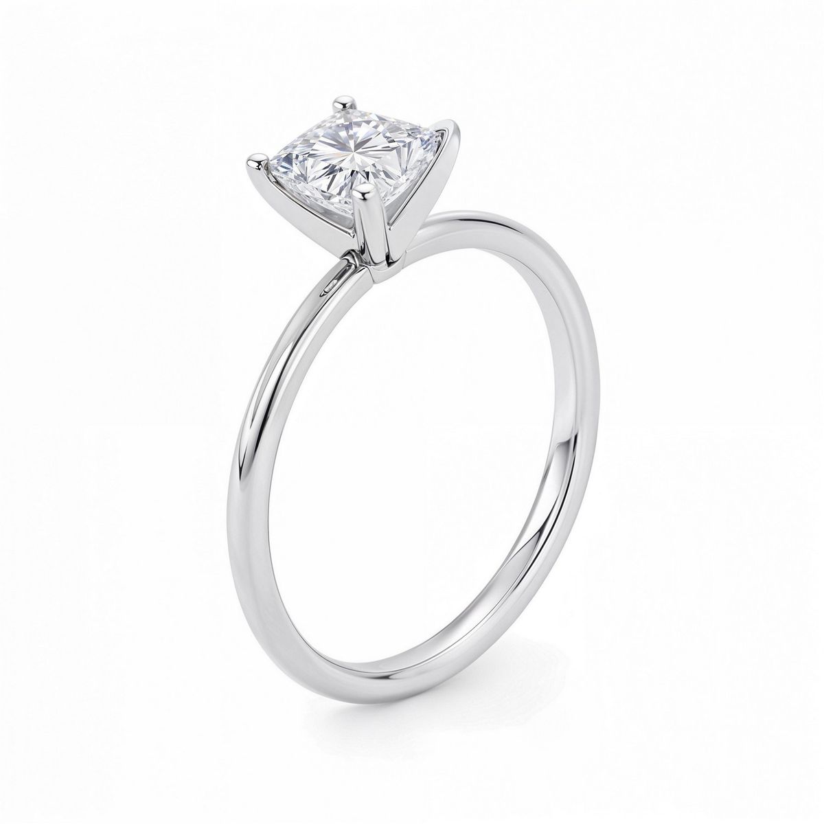 1 Carat Princess Lab Grown IGI G/VS1 Diamond Solitaire Ring in 10K White Gold thumbnail 3