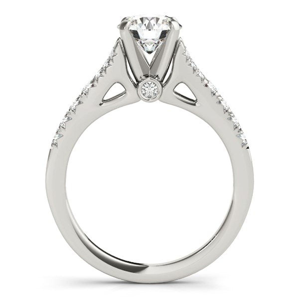14k White Gold Split Shank Prong Set Diamond Engagement Ring (1 3/8 cttw) thumbnail 2