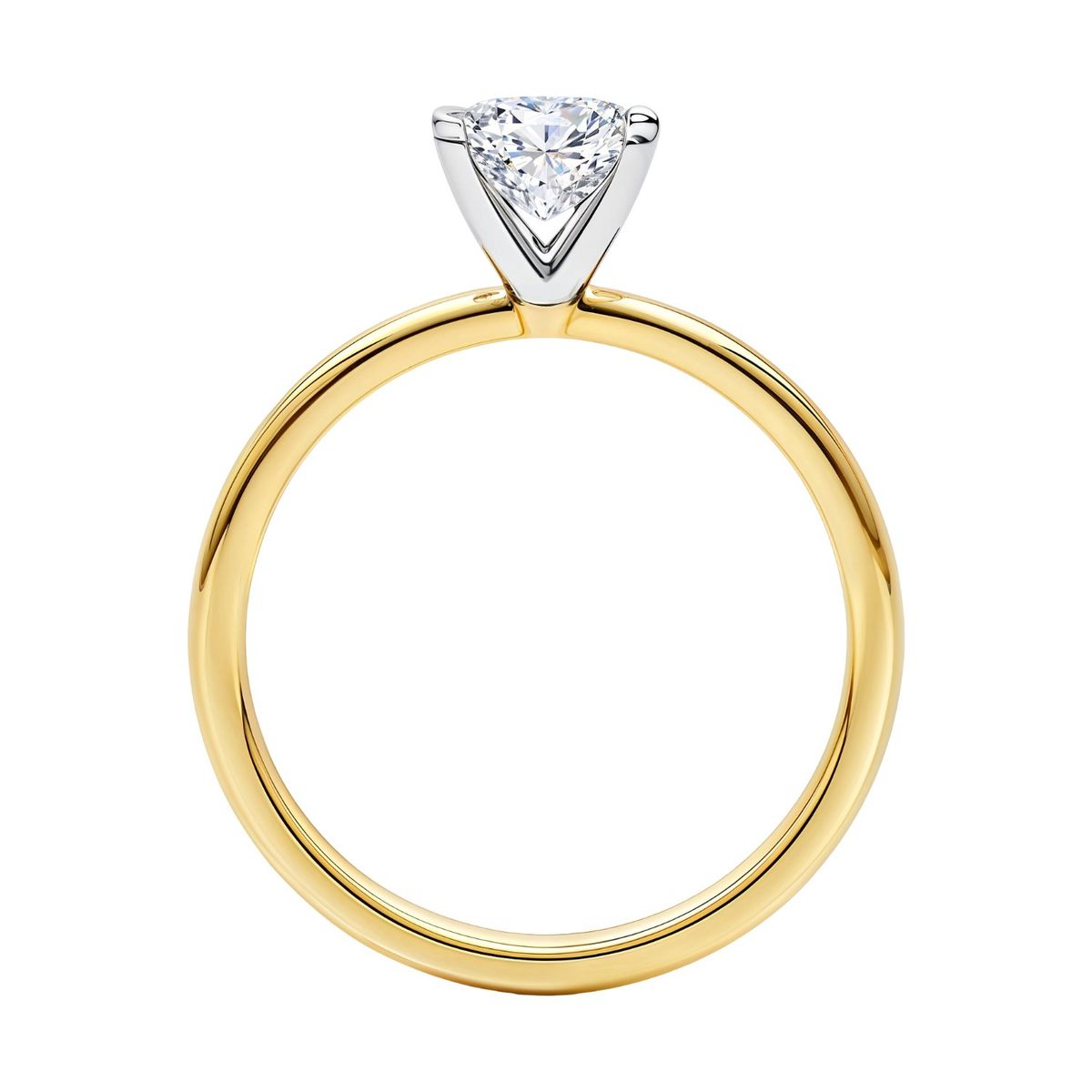 1 Carat Princess Lab Grown IGI G/VS1 Diamond Solitaire Ring in 14K Yellow Gold thumbnail 5