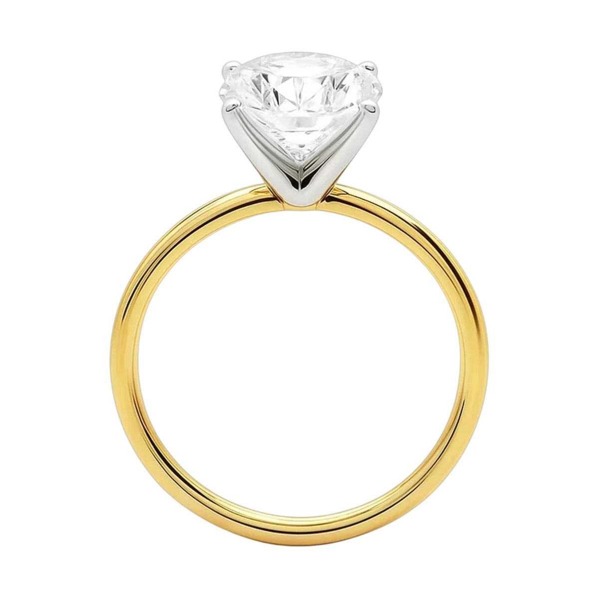 5 Carat Oval Lab Grown IGI G/VS1 Diamond Solitaire Ring in 14K Yellow Gold thumbnail 4