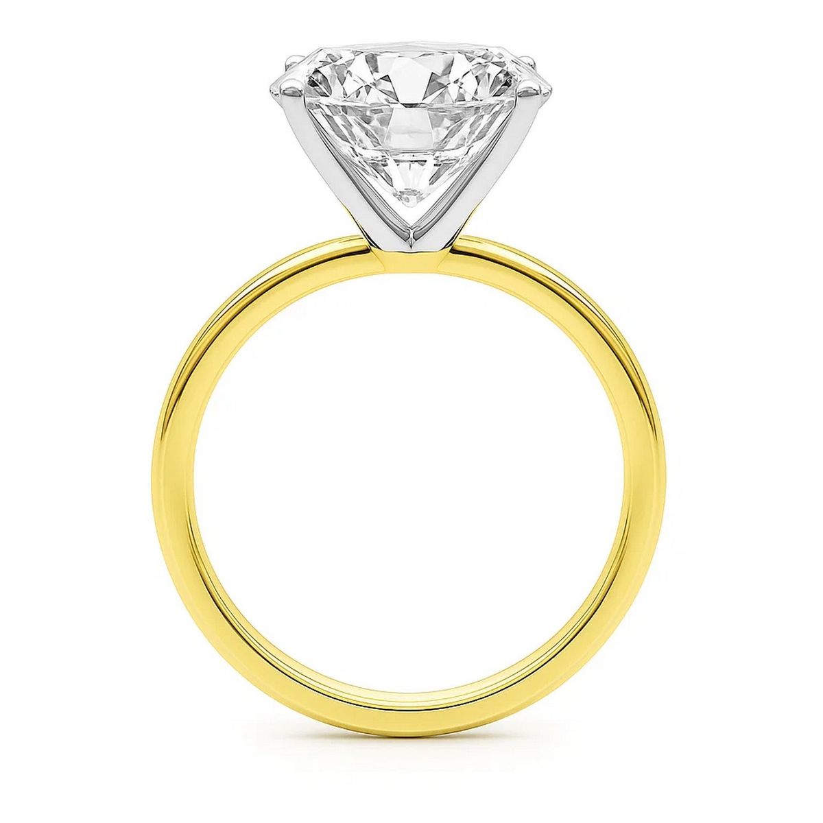 5 Carat Princess Lab Grown IGI G/VS1 Diamond Solitaire Ring in 10K Yellow Gold thumbnail 5