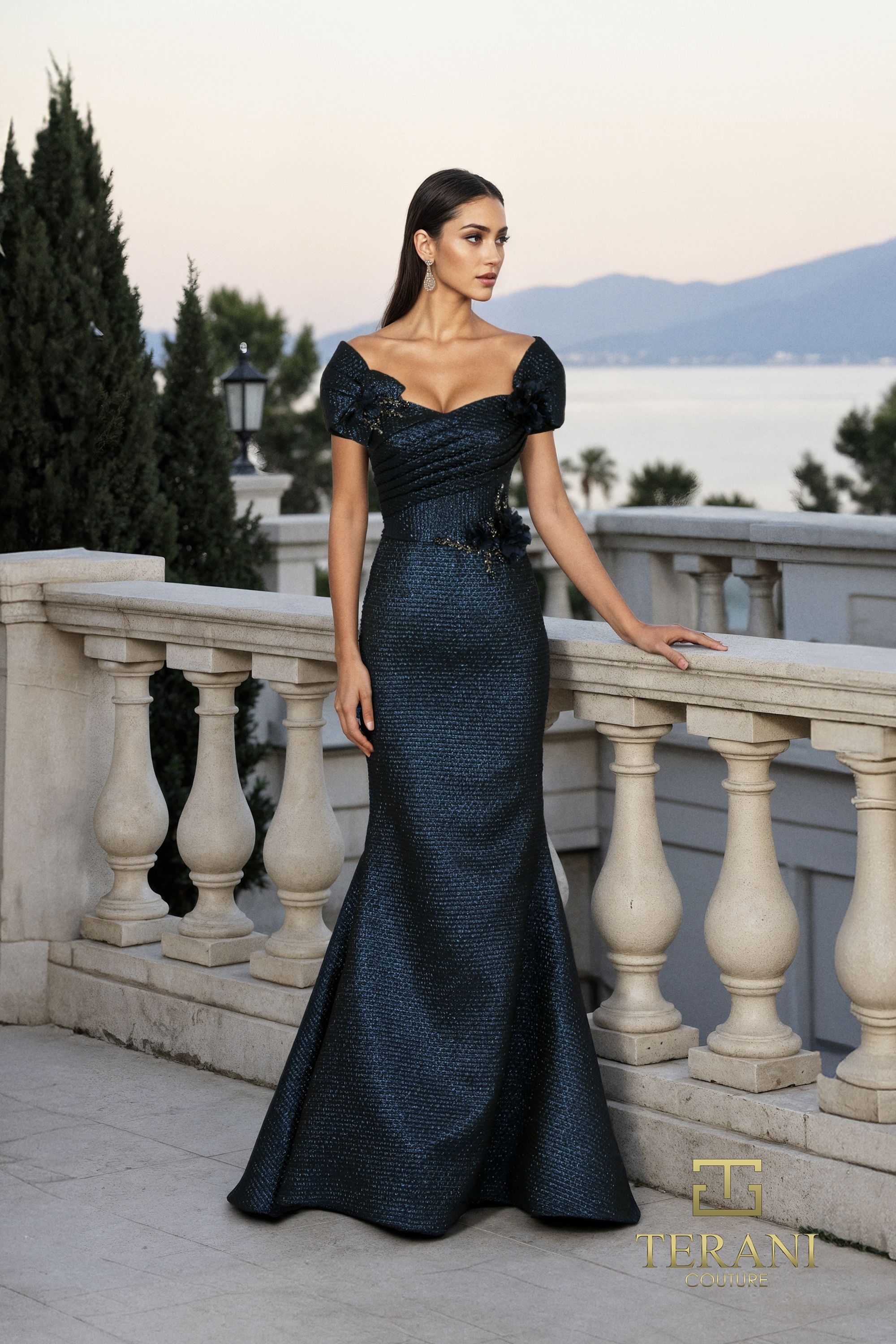 Terani Couture 261M6449 Navy Mother of the Bride Dress