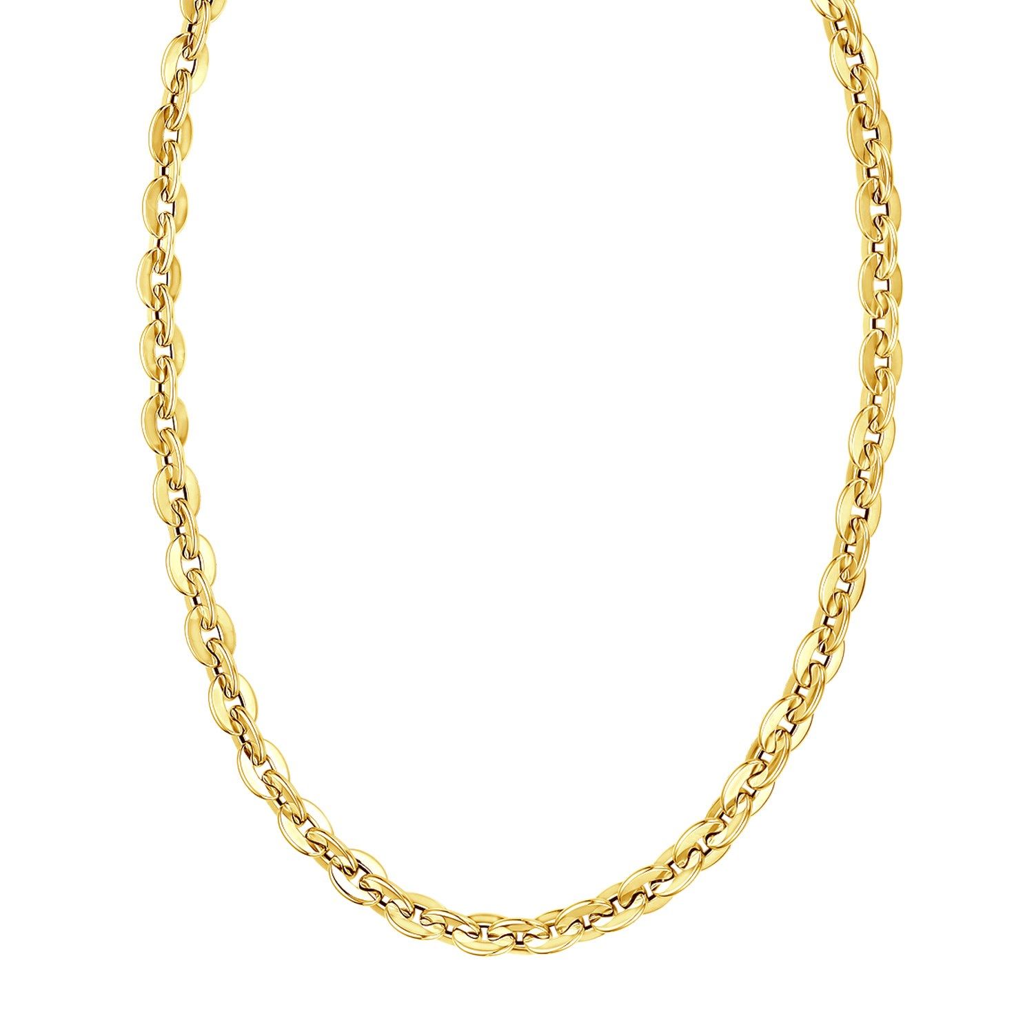 14K Yellow Gold Mirror Rolo Link Chain Necklace (7.30 mm)