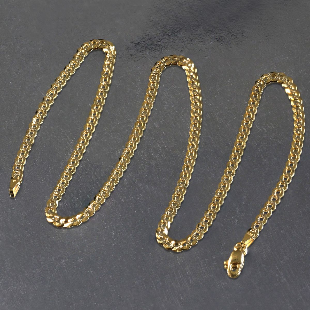 14k Two Tone Gold Pave Curb Chain (3.60 mm) thumbnail 6