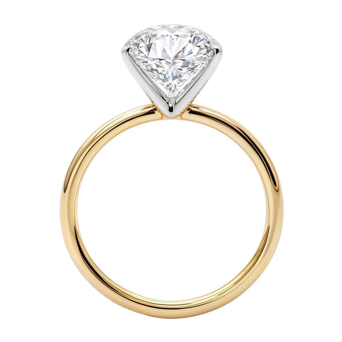3 Carat Oval Lab Grown IGI G/VS1 Diamond Solitaire Ring in 10K Yellow Gold thumbnail 5