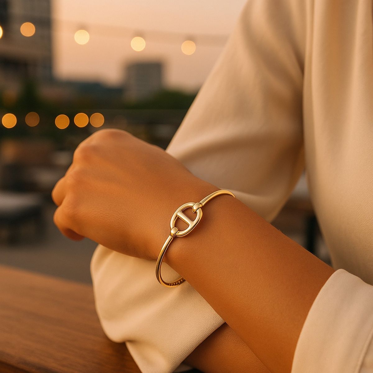 Single Mariner Link Bangle in 14K Yellow Gold (12.00 mm) thumbnail 4
