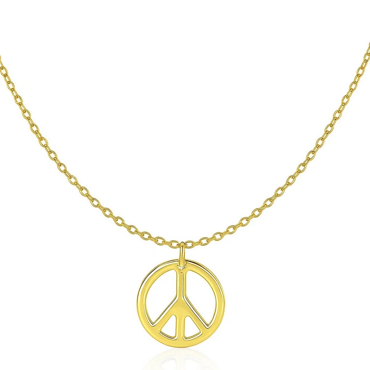 14k Yellow Gold with Peace Symbol Pendant thumbnail 5