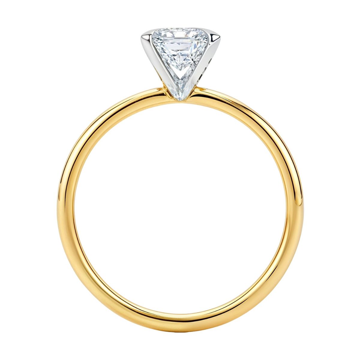 2 Carat Emerald Lab Grown IGI G/VS1 Diamond Solitaire Ring in 10K Yellow Gold thumbnail 5