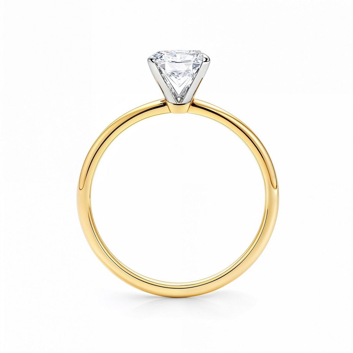 1.50Ct Radiant Lab Grown IGI G/VS1 Diamond Ring in 10K Yellow Gold thumbnail 5