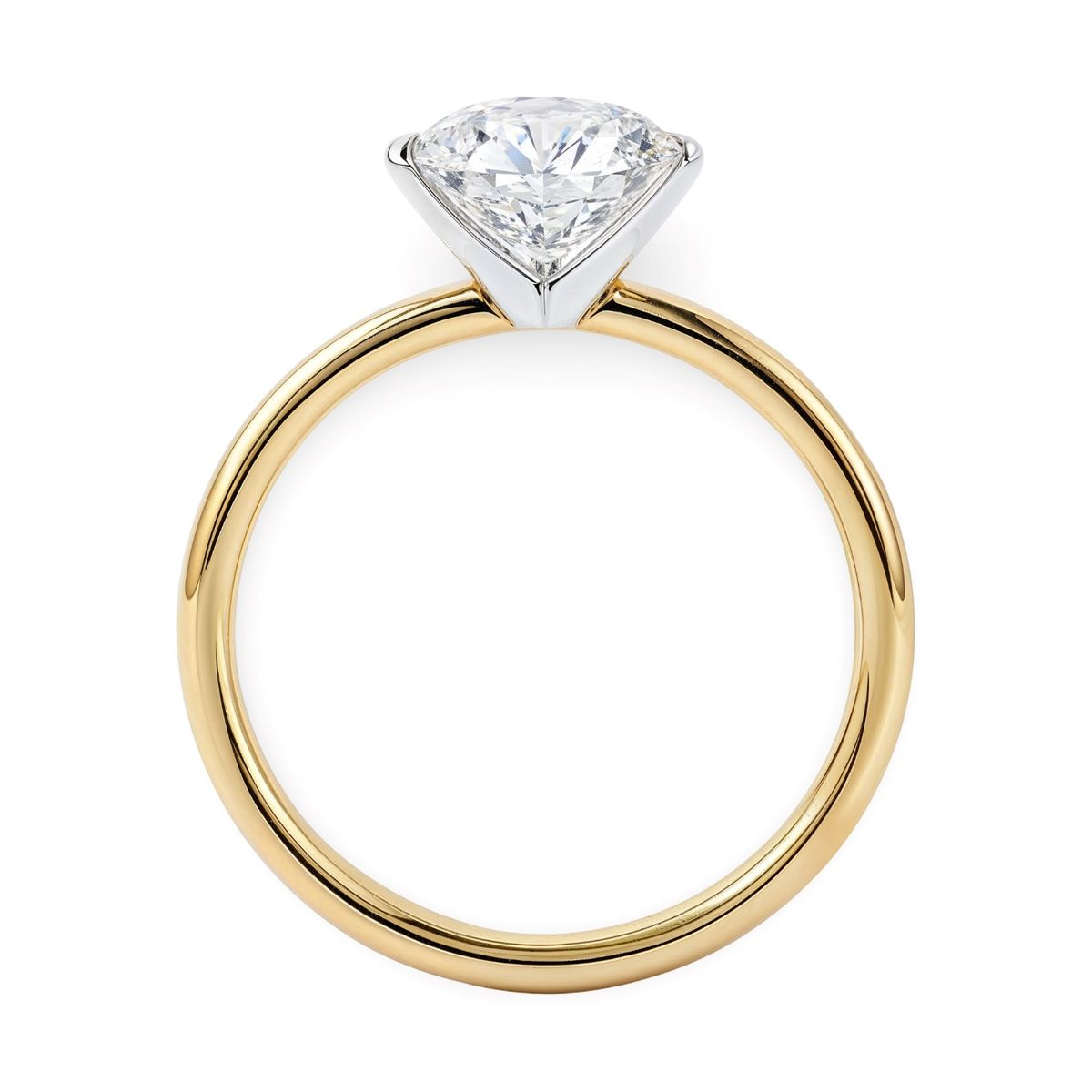 1 1/2 Carat Round Lab Grown IGI G/VS1 Diamond Solitaire Ring in 10K Yellow Gold thumbnail 6