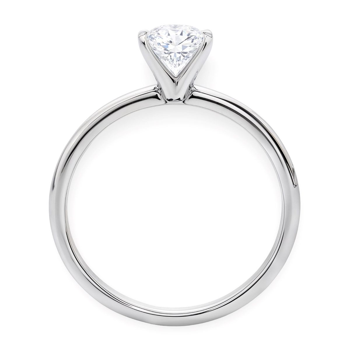 1 Carat Oval Lab Grown IGI G/VS1 Diamond Solitaire Ring in 14K White Gold thumbnail 5