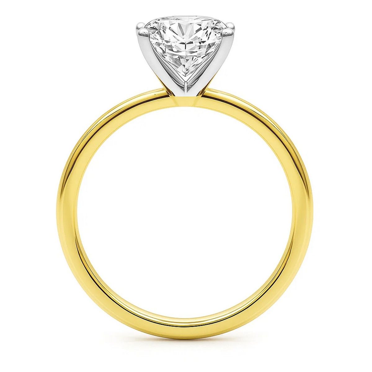 3 Carat Princess Lab Grown IGI G/VS1 Diamond Solitaire Ring in 14K Yellow Gold thumbnail 5