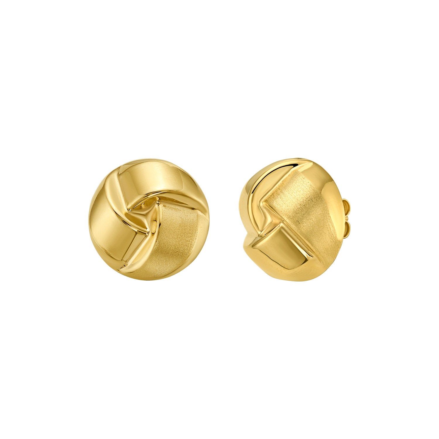 14K Yellow Gold Polished Large Fancy Knot Stud Earrings
