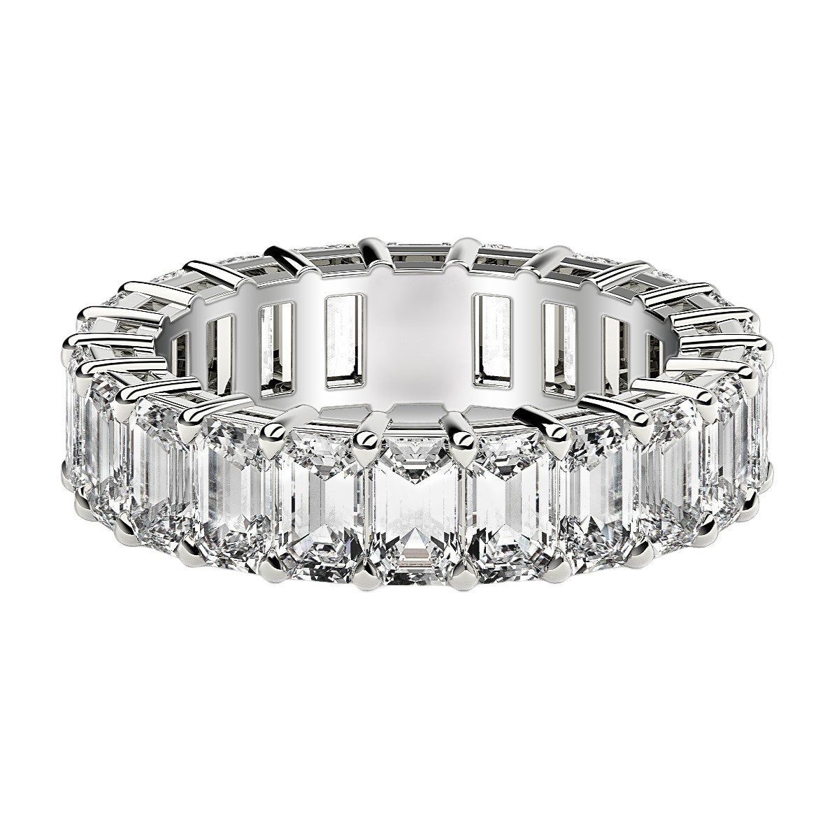 Emerald Cut Lab Grown Diamond Eternity Ring in 14k White Gold (6 cttw FG/VS2) thumbnail 2