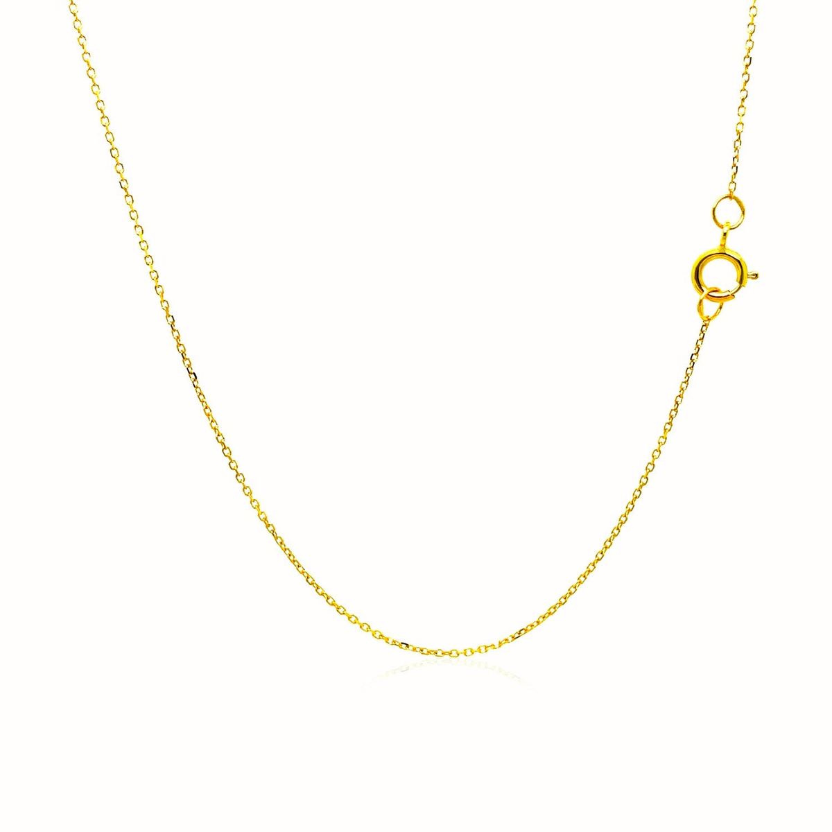 14k Yellow Gold Diamond Cut Cable Link Chain (0.68 mm) thumbnail 3