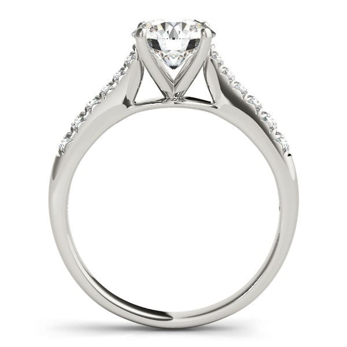 14k White Gold Round Cut Diamond Engagement Ring  (1 5/8 cttw) thumbnail 2