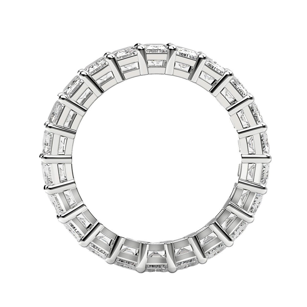 Emerald Cut Lab Grown Diamond Eternity Ring in 14k White Gold (2 cttw FG/VS2) thumbnail 3