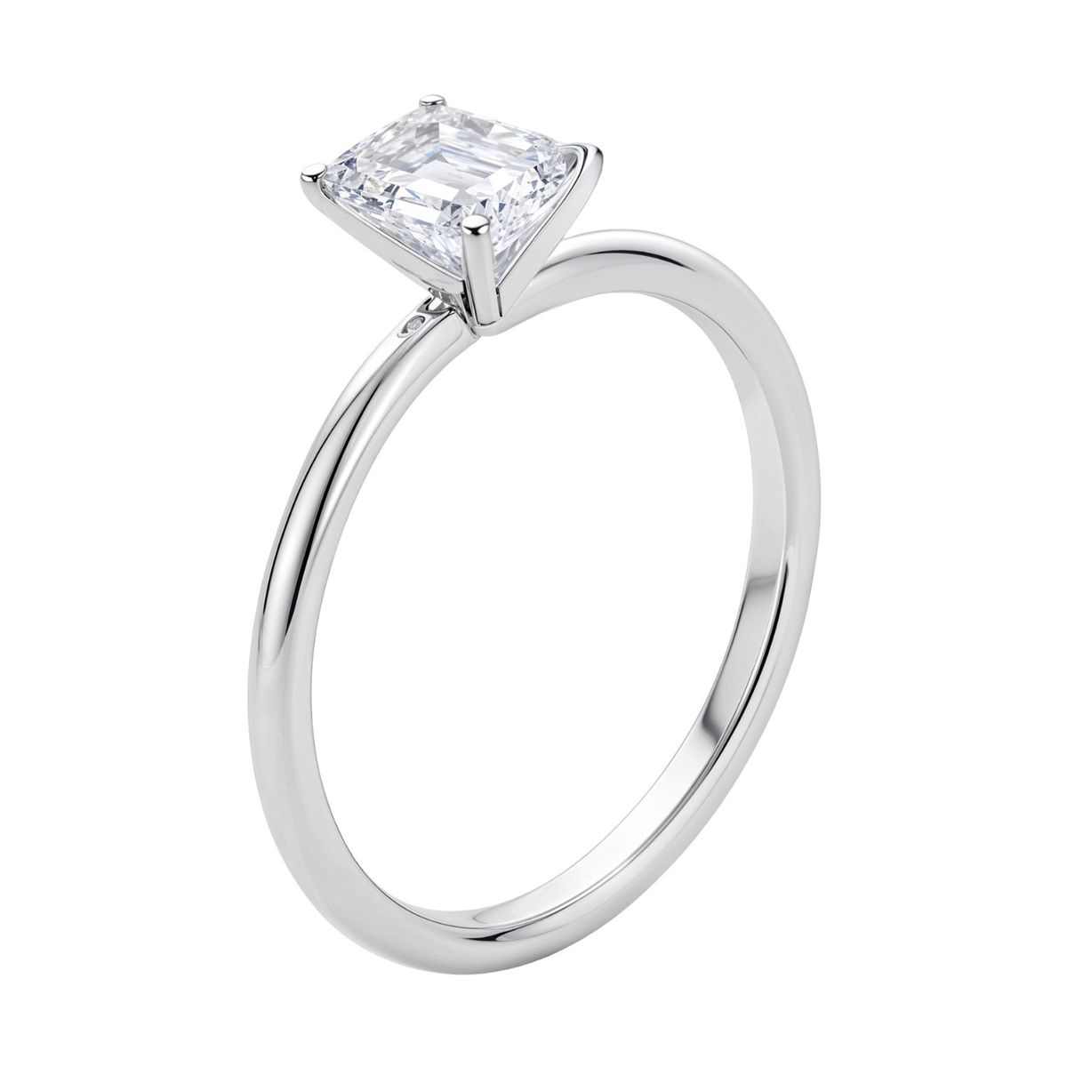 1 Carat Emerald Lab Grown IGI G/VS1 Diamond Solitaire Ring in 14K White Gold thumbnail 3