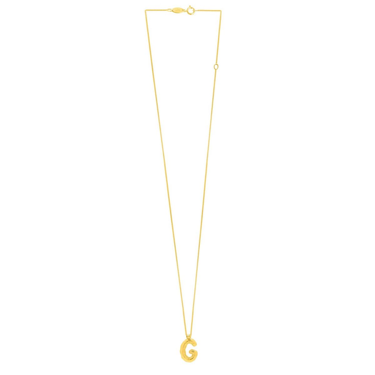14K Yellow Gold Helium Initial G Pendant thumbnail 2