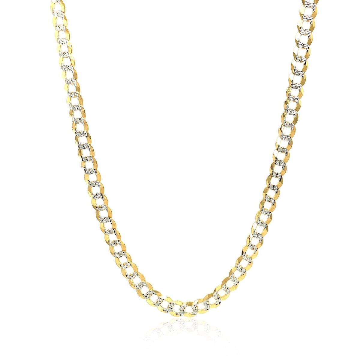 14k Two Tone Gold Pave Curb Chain (3.60 mm) thumbnail 3