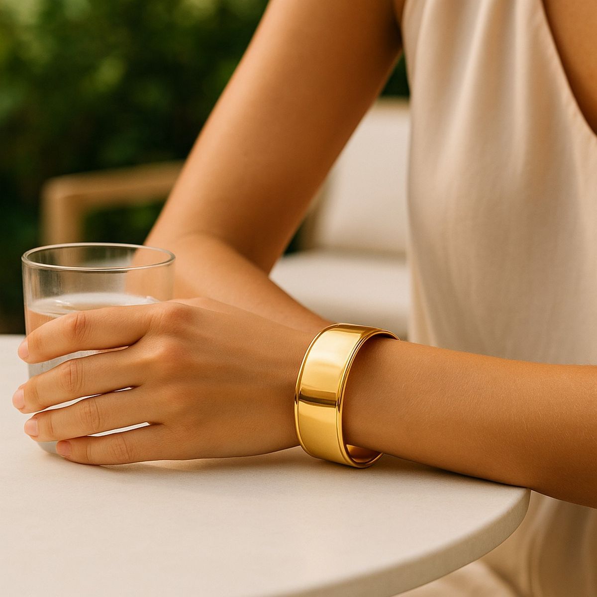 Designer Classic Cuff Bangle in 14K Yellow Gold (20.40 mm) thumbnail 6