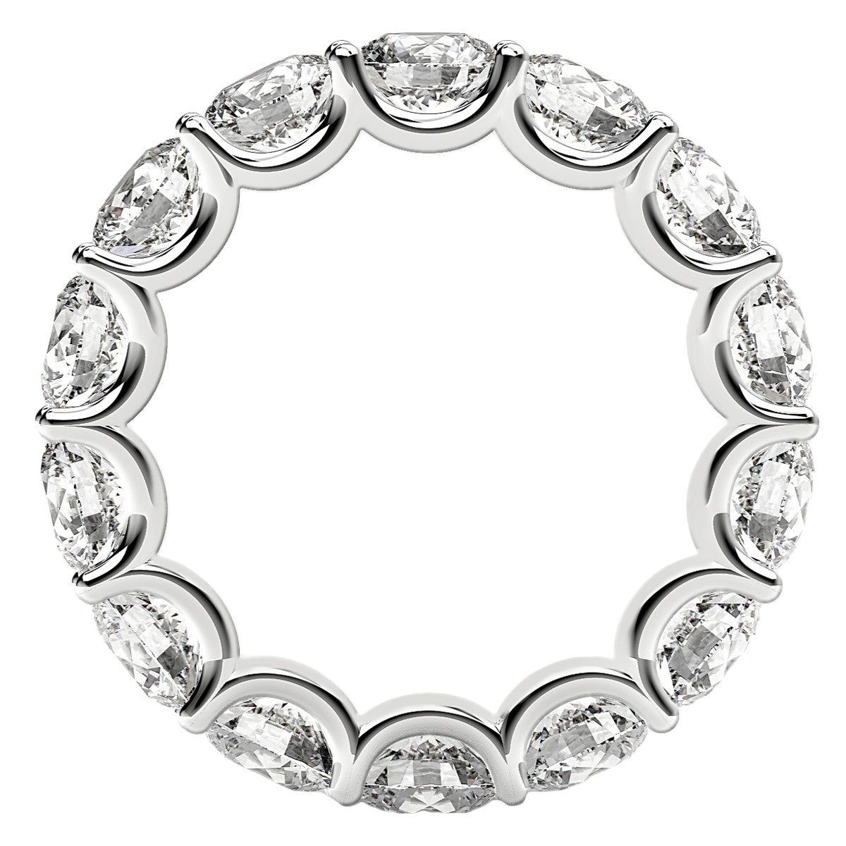 Round Cut Lab Grown Diamond Eternity Ring in 14k White Gold (6 cttw FG/VS2) thumbnail 3