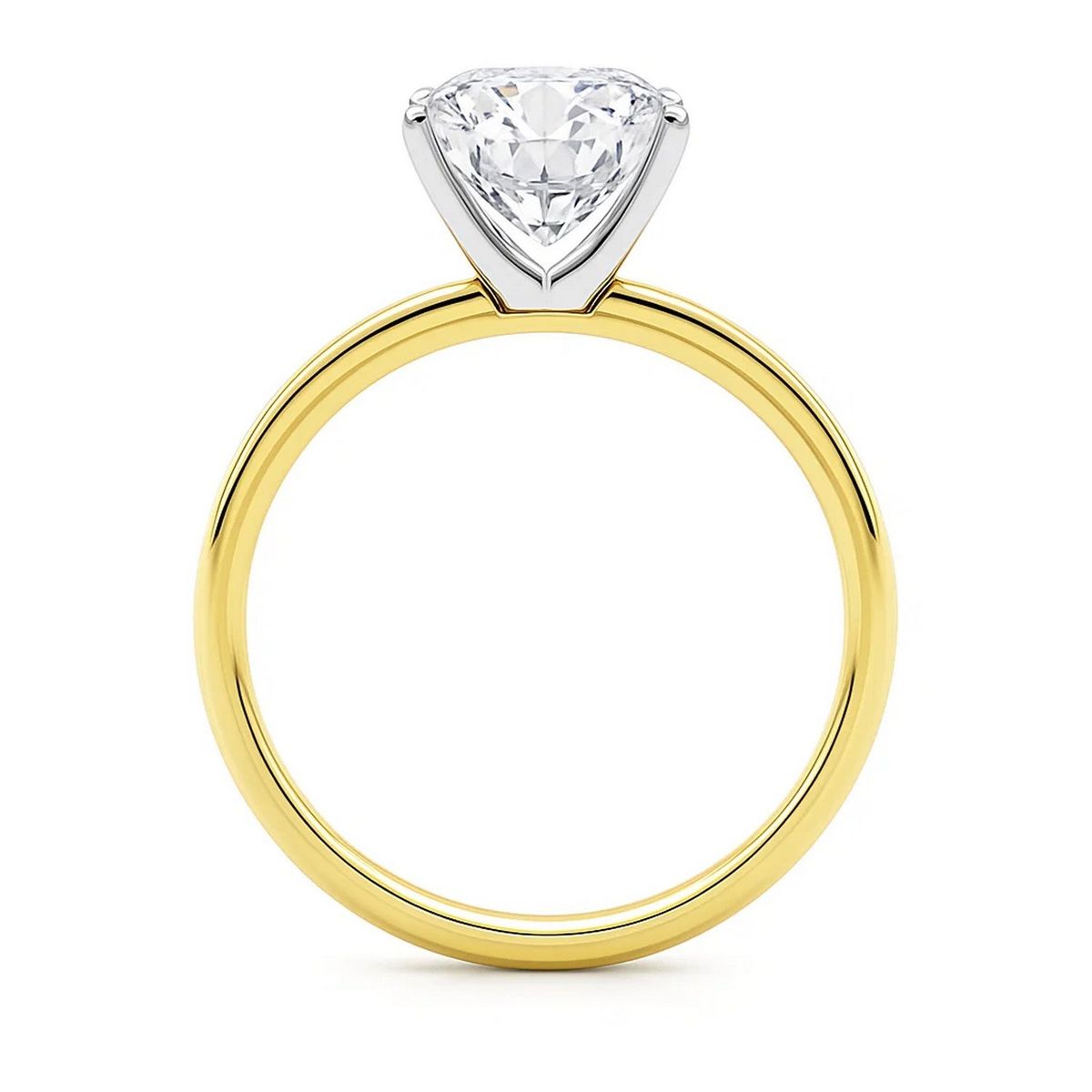 5 Carat Cushion Lab Grown IGI G/VS1 Diamond Solitaire Ring in 10K Yellow Gold thumbnail 5