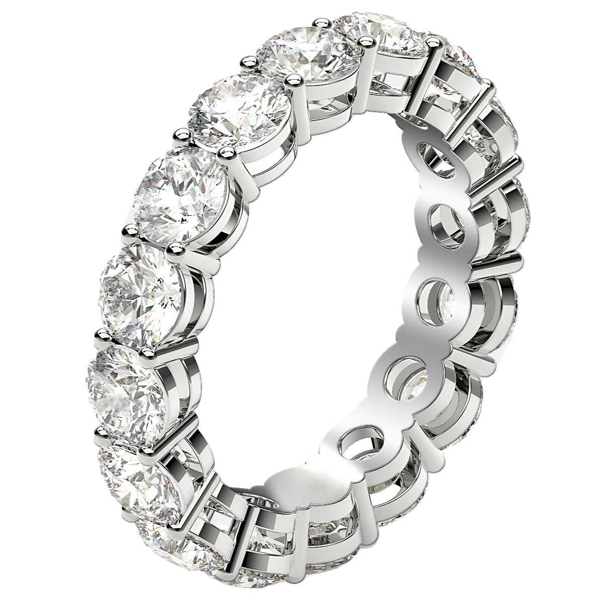 Round Cut Lab Grown Diamond Eternity Ring in 14k White Gold (4 cttw FG/VS2) thumbnail 4