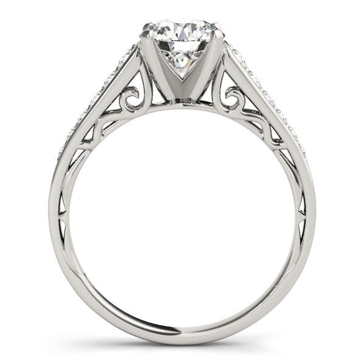 14k White Gold Cathedral Design Diamond Engagement Ring (1 1/4 cttw) thumbnail 4