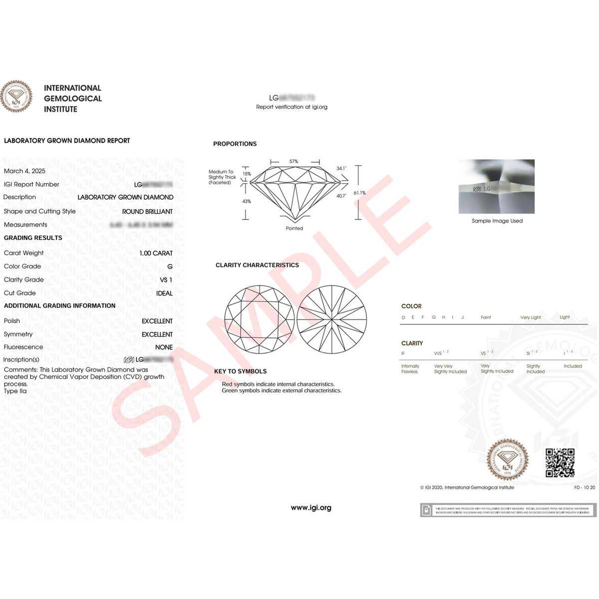 1 Carat Round Lab Grown IGI G/VS1 Diamond Solitaire Ring in 14K White Gold thumbnail 2