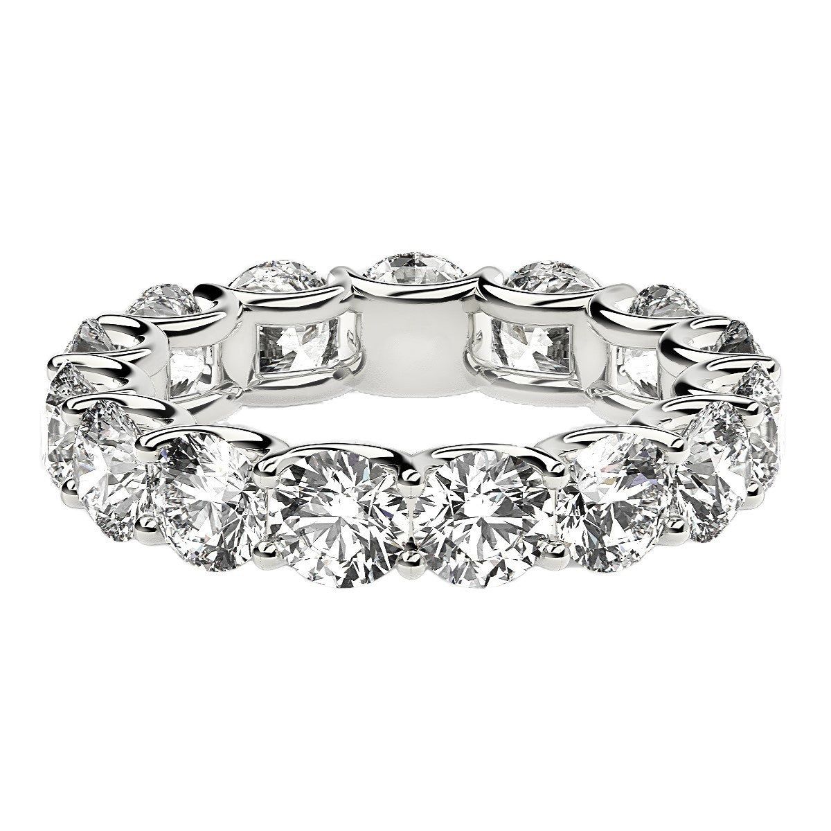 Round Cut Lab Grown Diamond Eternity Ring in 14k White Gold (5 cttw FG/VS2) thumbnail 2