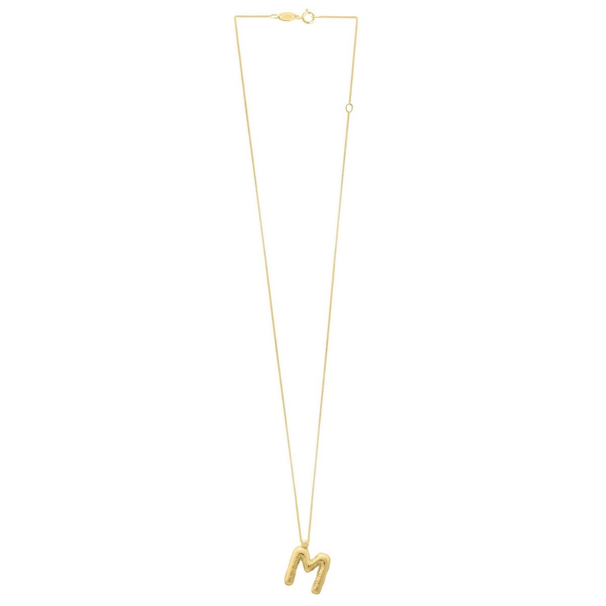 14K Yellow Gold Helium Initial M Pendant thumbnail 2