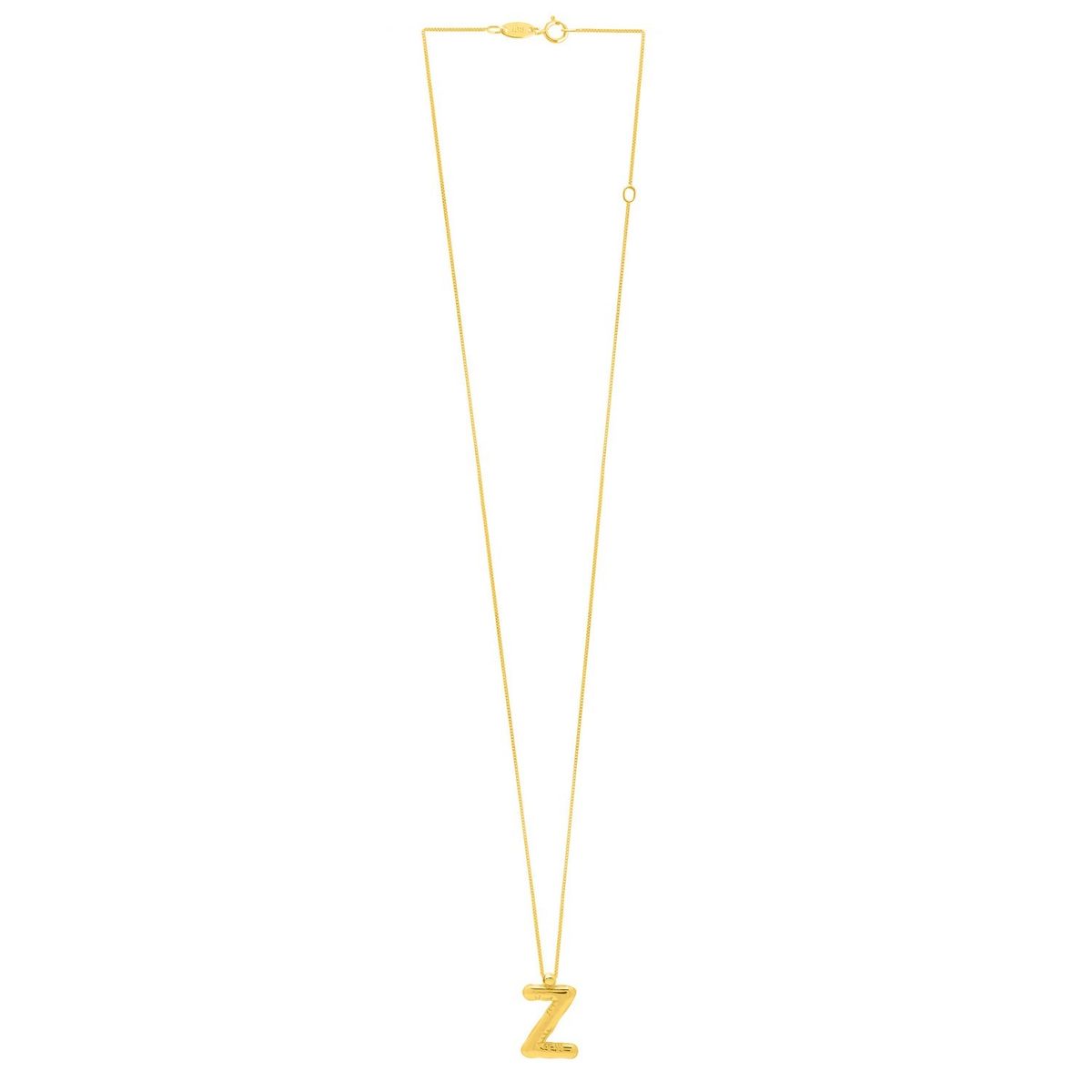 14K Yellow Gold Helium Initial Z Pendant thumbnail 2