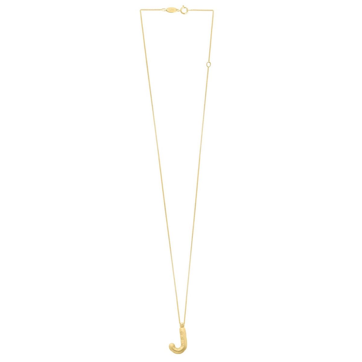 14K Yellow Gold Helium Initial J Pendant thumbnail 2