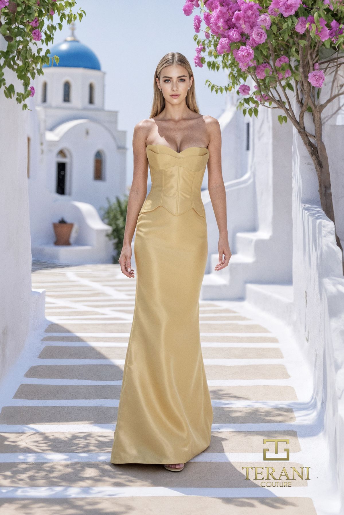 Terani Couture 261E6292 Yellow Evening Gown thumbnail 2