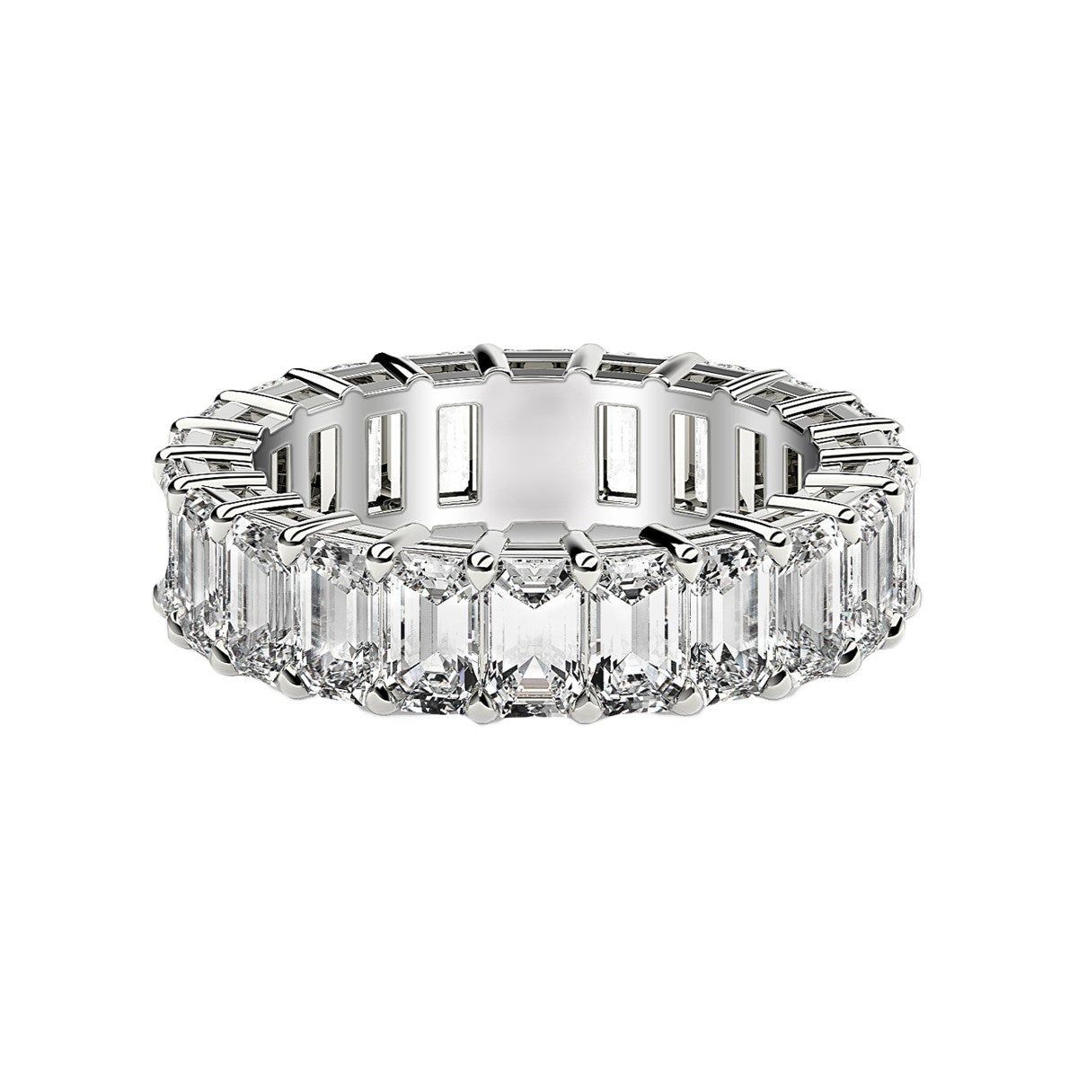 Emerald Cut Lab Grown Diamond Eternity Ring in 14k White Gold (2 cttw FG/VS2) thumbnail 2