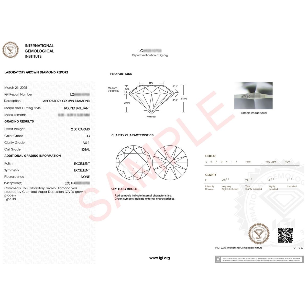 2 Carat Round Lab Grown IGI G/VS1 Diamond Solitaire Ring in Sterling Silver thumbnail 3