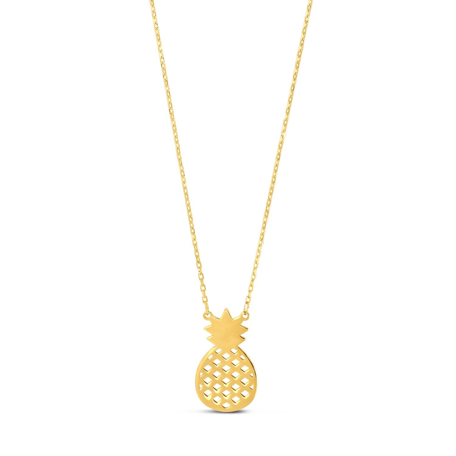 Pineapple Necklace in 10K Yellow Gold