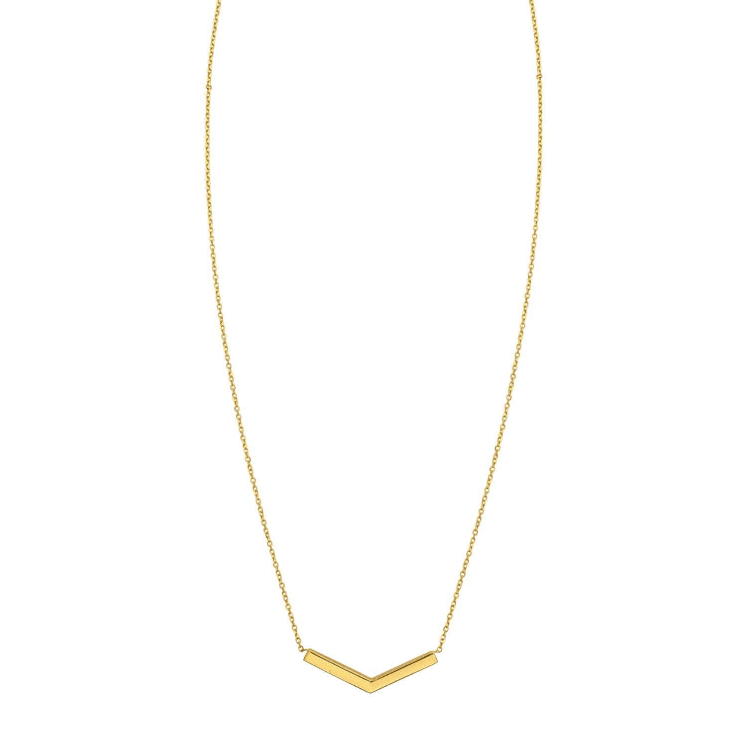 14K Yellow Gold Chevron Necklace