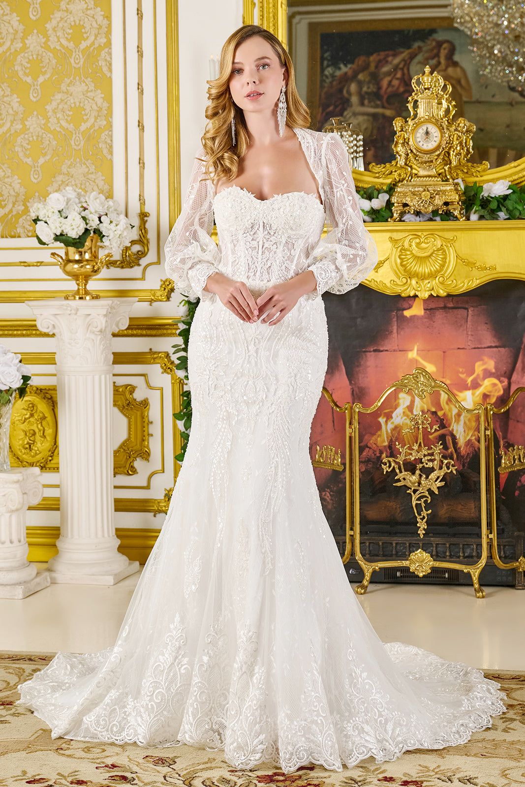 Strapless Bolero Bridal Gown by GLS Gloria GL3826
