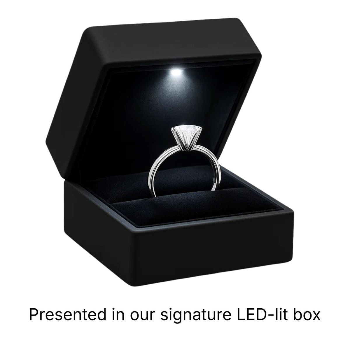 2 Carat Princess Lab Grown IGI G/VS1 Diamond Solitaire Ring in 10K White Gold thumbnail 2