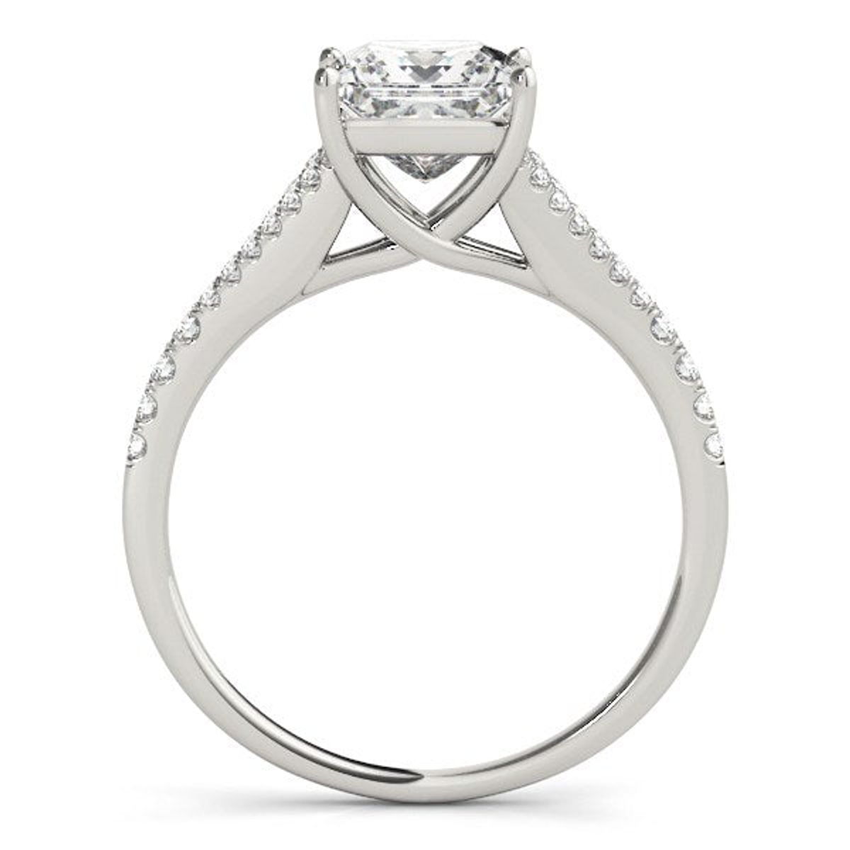 14k White Gold Princess Cut Split Shank Diamond Engagement Ring (1 1/8 cttw) thumbnail 2