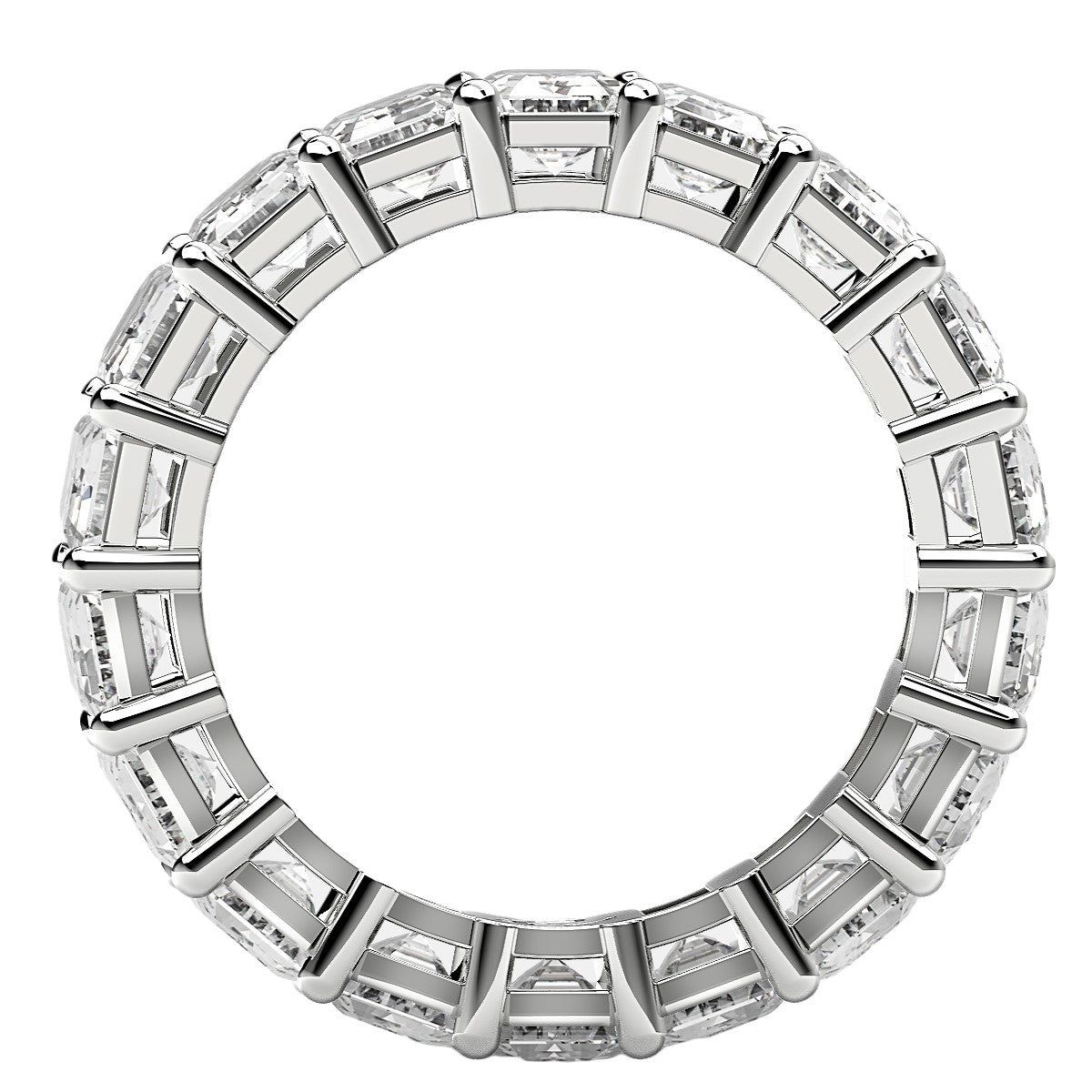 Emerald Cut Lab Grown Diamond Eternity Ring in 14k White Gold (8 cttw FG/VS2) thumbnail 3