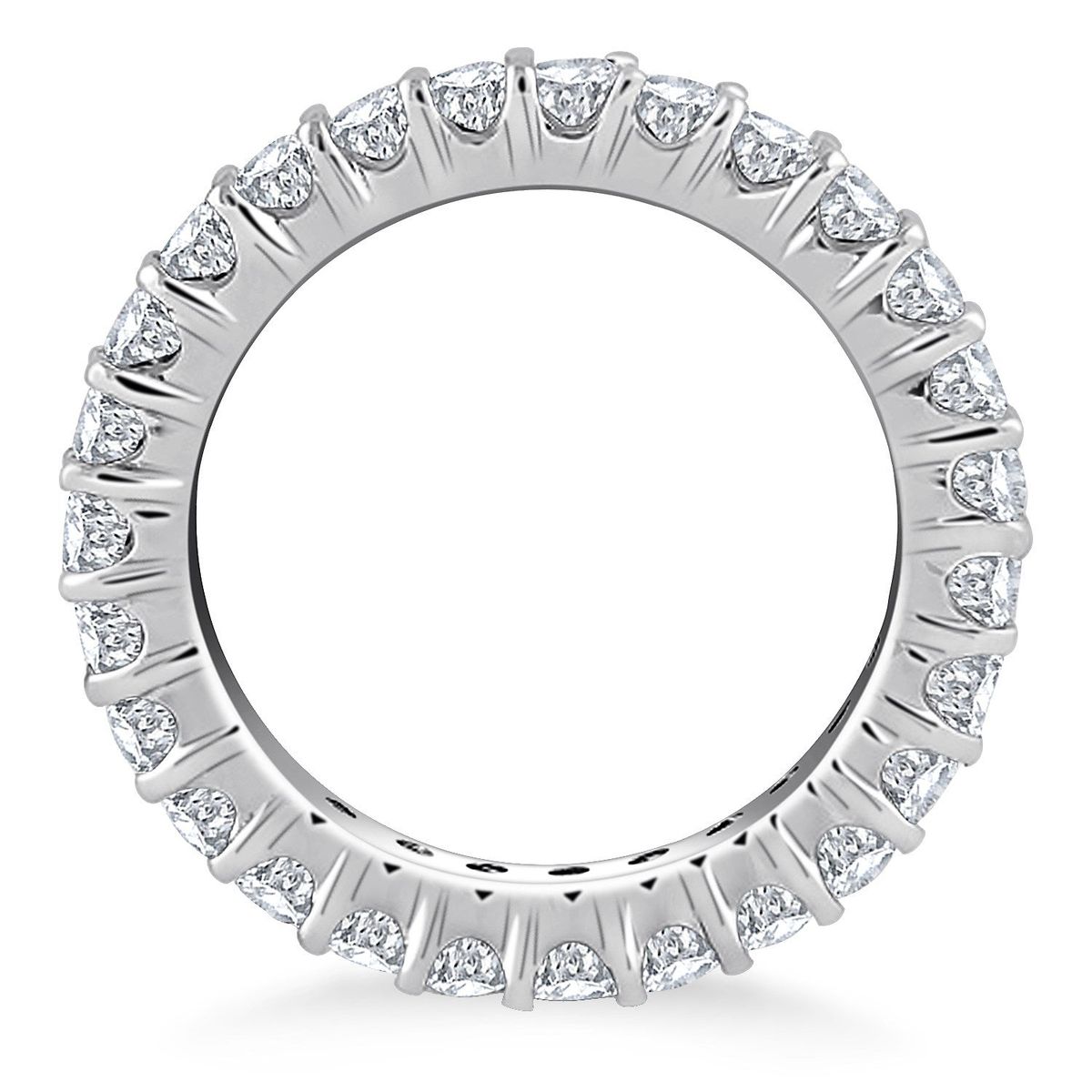 14k White Gold Common Prong Round Diamond Eternity Ring thumbnail 3