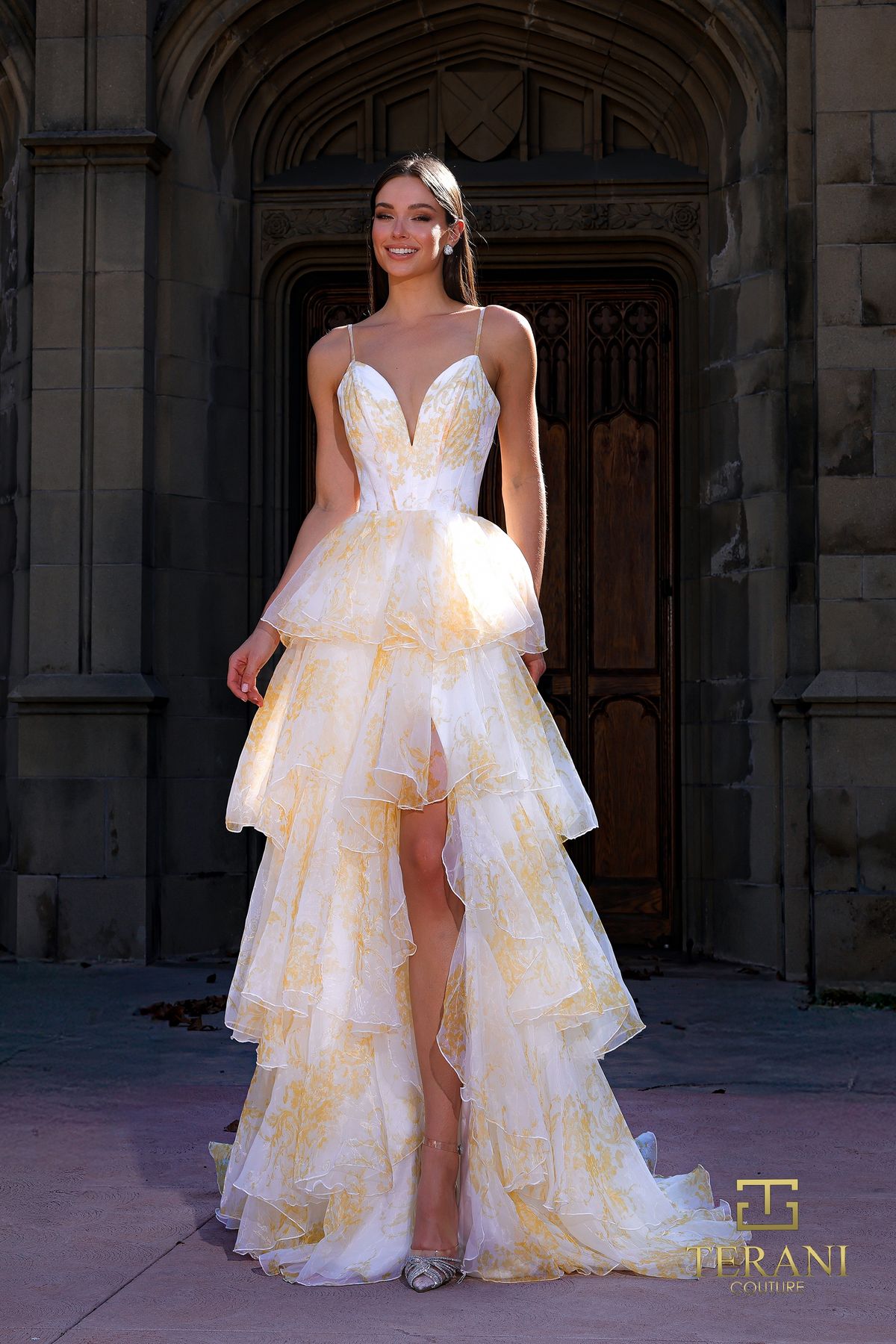 Terani Couture 261P6673 Yellow Prom Gown thumbnail 2