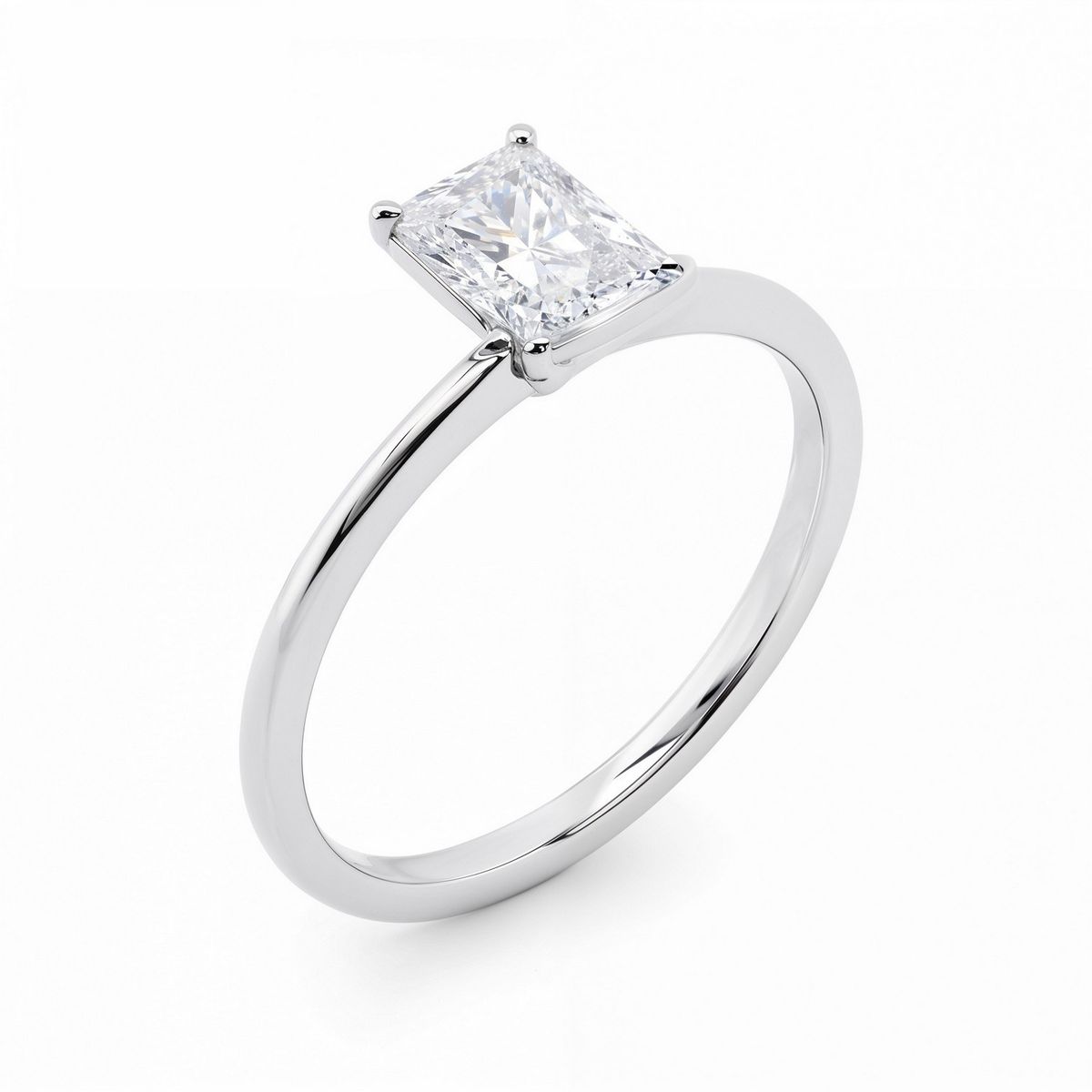 1 1/2 Carat Radiant Lab Grown IGI G/VS1 Diamond Solitaire Ring in 14K White Gold thumbnail 3