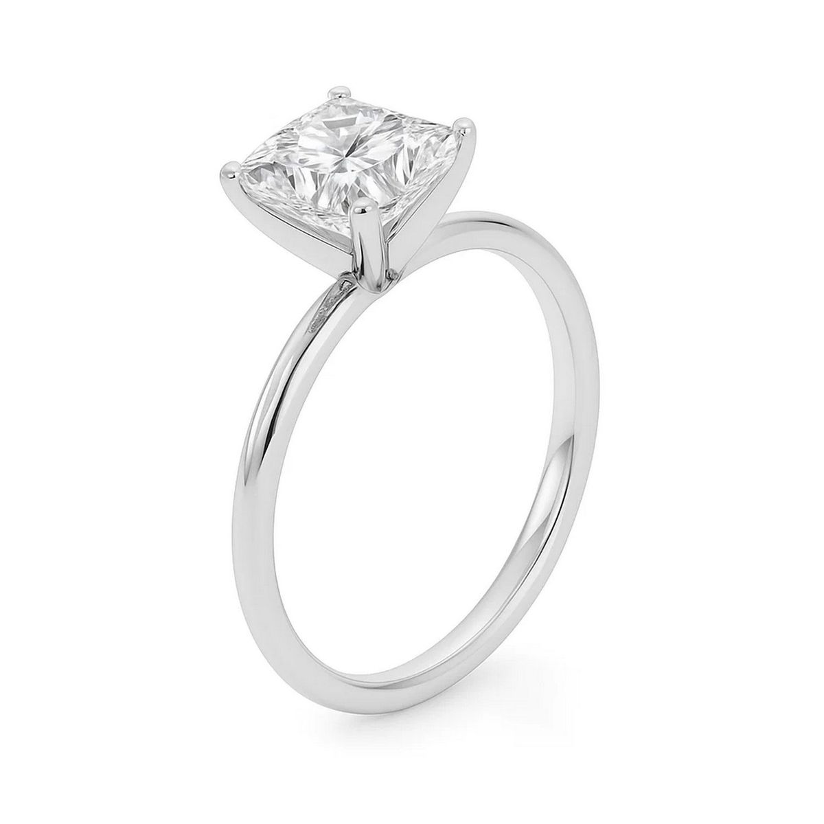3 Carat Princess Lab Grown IGI G/VS1 Diamond Solitaire Ring in 10K White Gold thumbnail 3